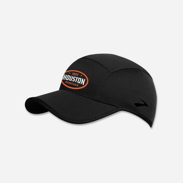 Brooks Houston22 Tempo Israel - Men's Running Hat - Black/Orange/White/13.1 Houston (64172-KHBZ)